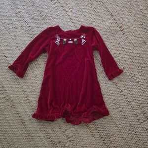 Sophie Rose vintage long sleeve ruffle red velvet Christmas Dress